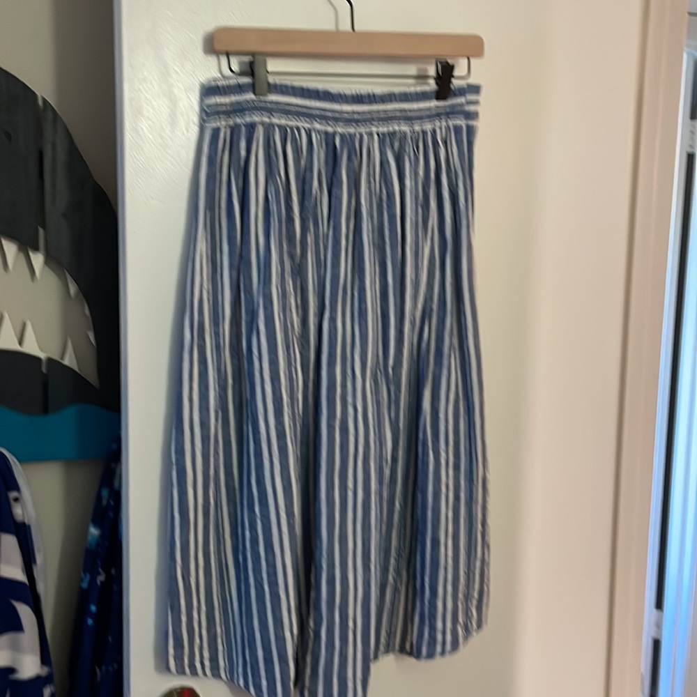Max Studio Black and White Striped A-Line Skirt - Picture 5 of 6